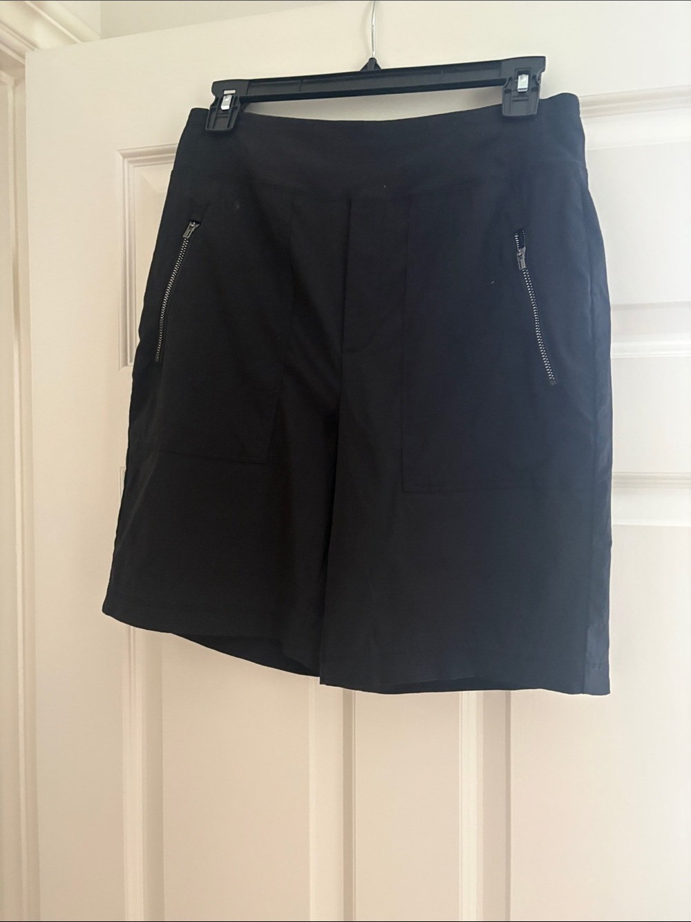 Athleta Black Zip-Pocket Bermuda Shorts